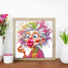 Load image into Gallery viewer, Diamond Painting - Partial Special Shaped - Funny old lady (30*30CM)
