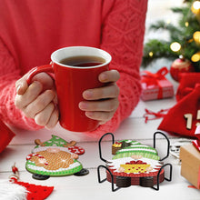 Load image into Gallery viewer, 8Pcs Wooden Christmas Gnome Diamond Painting Coasters with Holder Gift for Mom
