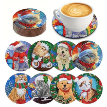Load image into Gallery viewer, 8Pcs Wooden Christmas Animal Diamond Painting Coasters with Holder Gift for Mom
