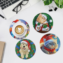 Load image into Gallery viewer, 8Pcs Wooden Christmas Animal Diamond Painting Coasters with Holder Gift for Mom
