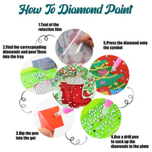 Load image into Gallery viewer, 8Pcs Wooden Santa Claus Diamond Painting Coasters with Holder Gift for Mom
