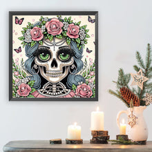 Load image into Gallery viewer, Diamond Painting - Partial Special Shaped - Halloween skeleton beauty (40*40CM)
