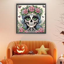 Load image into Gallery viewer, Diamond Painting - Partial Special Shaped - Halloween skeleton beauty (40*40CM)
