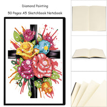 Load image into Gallery viewer, Flower Cross 5D Diamond Painting Notebook Diamond Art Dairy Book for Adults Kids
