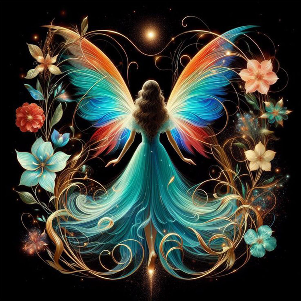 Diamond Painting - Full Round - Butterfly fairy (30*30CM)