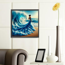 Load image into Gallery viewer, Diamond Painting - Full Round - Girl with wave skirt back (40*40CM)
