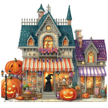 Load image into Gallery viewer, Diamond Painting - Partial Special Shaped - Halloween street hut (30*30CM)
