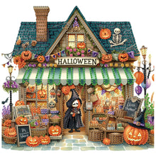 Load image into Gallery viewer, Diamond Painting - Partial Special Shaped - Halloween street hut (30*30CM)
