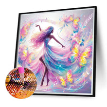 Load image into Gallery viewer, Diamond Painting - Full Round - Girl with flower and music (40*40CM)
