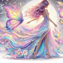 Load image into Gallery viewer, Diamond Painting - Full Round - Girl with butterfly and girl (40*40CM)
