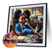 Load image into Gallery viewer, Diamond Painting - Full Round - Girl on the phone (30*30CM)
