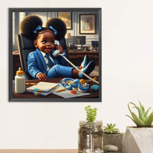 Load image into Gallery viewer, Diamond Painting - Full Round - Girl on the phone (30*30CM)
