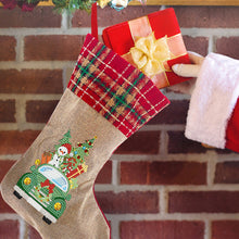 Load image into Gallery viewer, Linen Diamond Painting Xmas Stocking Decor 5D Rhinestone Xmas Socks for Kid Gift
