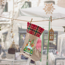 Load image into Gallery viewer, Linen Diamond Painting Xmas Stocking Decor 5D Rhinestone Xmas Socks for Kid Gift
