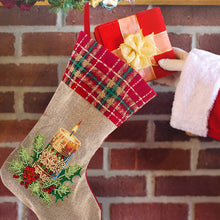 Load image into Gallery viewer, Linen Diamond Painting Xmas Stocking Decor 5D Rhinestone Xmas Socks for Kid Gift
