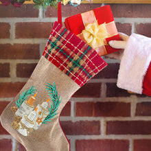 Load image into Gallery viewer, Linen Diamond Painting Xmas Stocking Decor 5D Rhinestone Xmas Socks for Kid Gift
