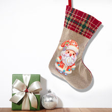 Load image into Gallery viewer, Linen Diamond Painting Xmas Stocking Decor 5D Rhinestone Xmas Socks for Kid Gift
