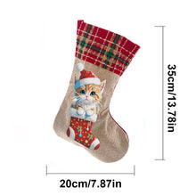Load image into Gallery viewer, Linen Diamond Painting Xmas Stocking Decor 5D Rhinestone Xmas Socks for Kid Gift
