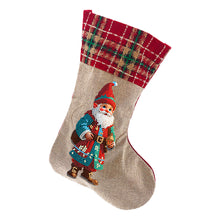 Load image into Gallery viewer, Linen Diamond Painting Xmas Stocking Decor 5D Rhinestone Xmas Socks for Kid Gift
