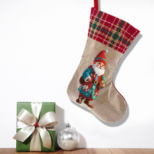 Load image into Gallery viewer, Linen Diamond Painting Xmas Stocking Decor 5D Rhinestone Xmas Socks for Kid Gift
