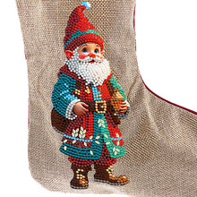 Load image into Gallery viewer, Linen Diamond Painting Xmas Stocking Decor 5D Rhinestone Xmas Socks for Kid Gift
