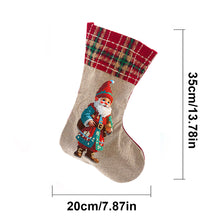 Load image into Gallery viewer, Linen Diamond Painting Xmas Stocking Decor 5D Rhinestone Xmas Socks for Kid Gift
