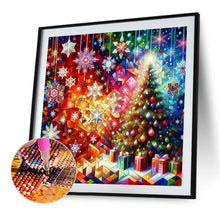 Load image into Gallery viewer, Diamond Painting - Full Round - Christmas snowflake lights Christmas tree (40*40CM)
