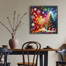 Load image into Gallery viewer, Diamond Painting - Full Round - Christmas snowflake lights Christmas tree (40*40CM)
