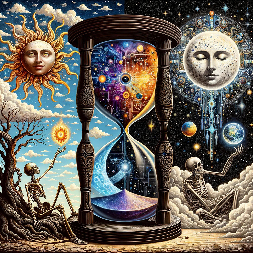 Diamond Painting - Full Round - Sun and moon sand funnel (40*40CM)