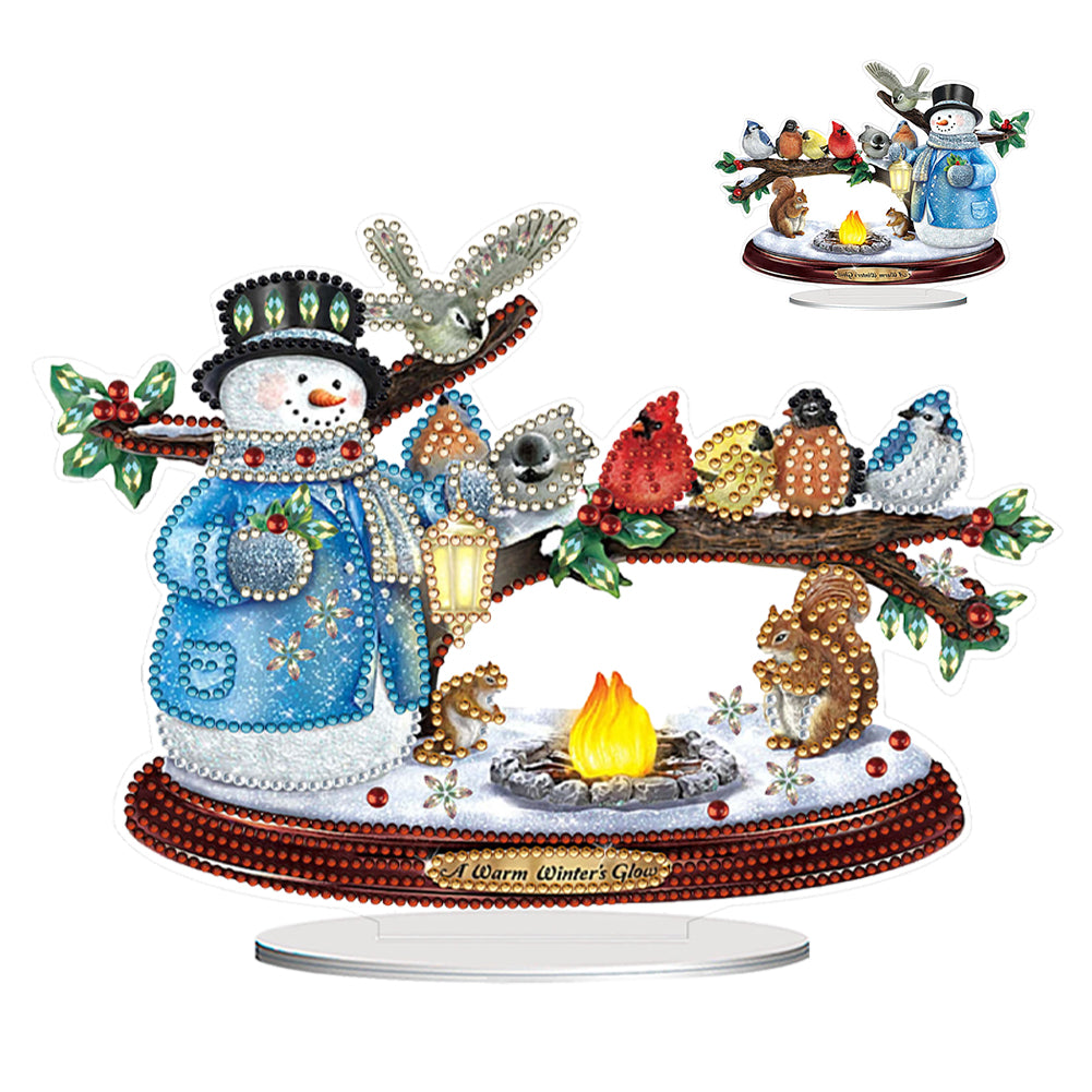 Acrylic Special Shaped Christmas Theme Desktop Diamond Art Kits for Home Office
