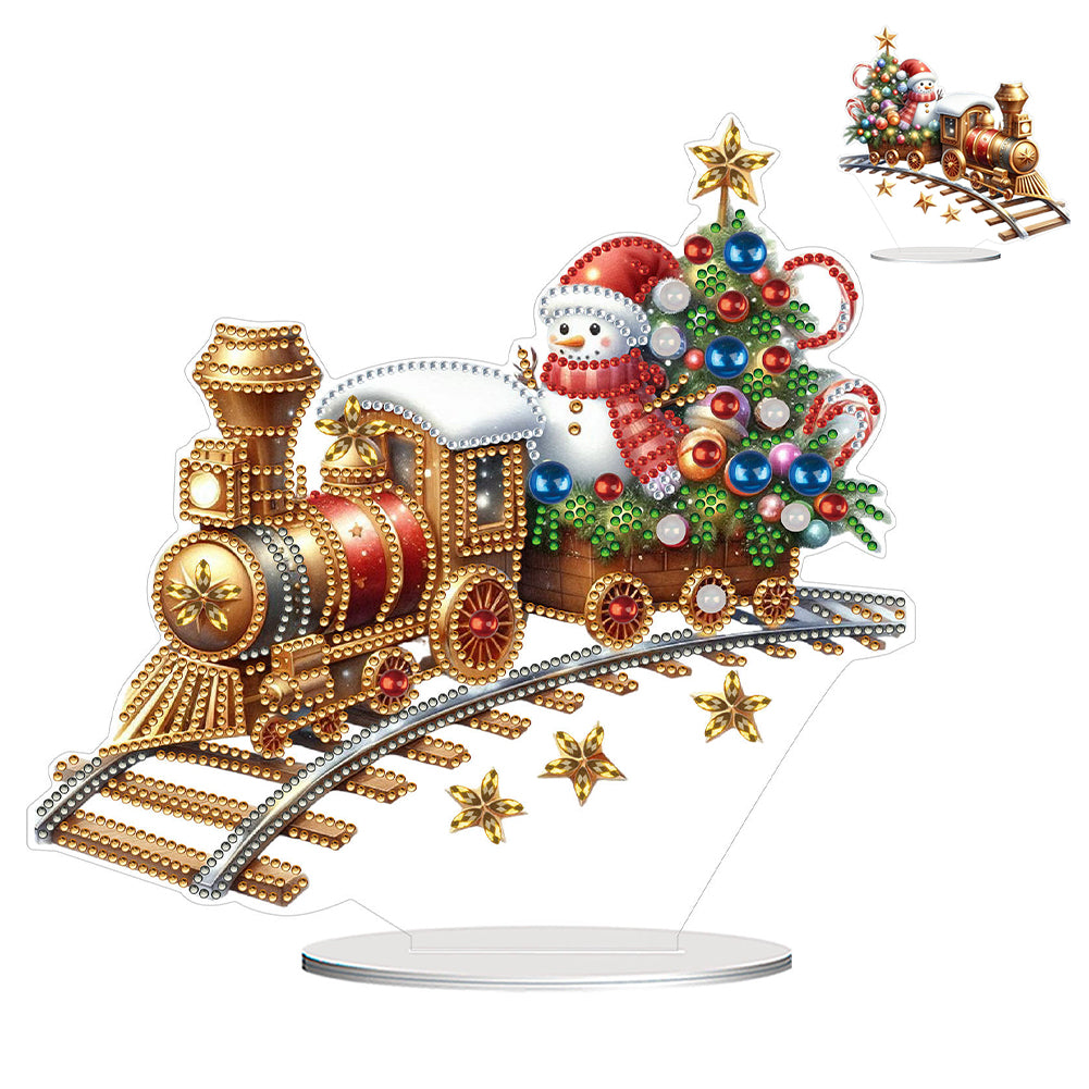 Acrylic Special Shaped Christmas Theme Desktop Diamond Art Kits for Home Office
