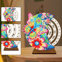 Load image into Gallery viewer, Diamond Painting Calendar Wooden Desk Calendar Christmas Gift (Flower Butterfly)
