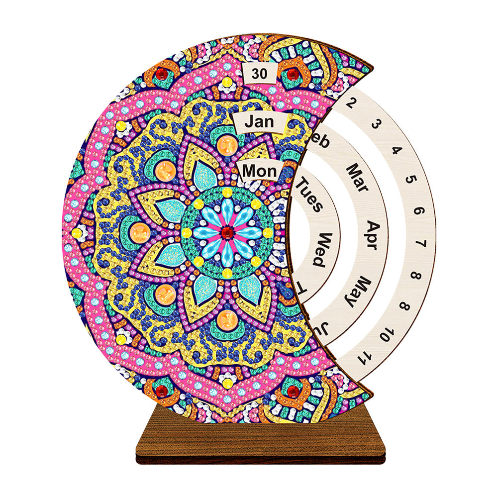 Diamond Painting Calendar Wooden Desk Calendar Christmas Gift (Mandala)