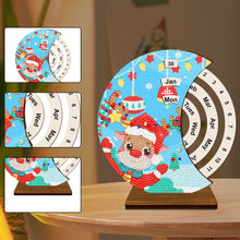 Load image into Gallery viewer, Diamond Painting Calendar Wooden Desk Calendar Christmas Gift (Christmas Elk)
