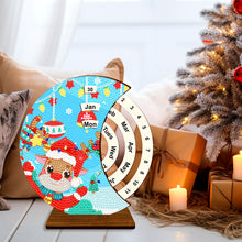 Load image into Gallery viewer, Diamond Painting Calendar Wooden Desk Calendar Christmas Gift (Christmas Elk)

