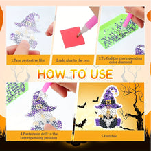 Load image into Gallery viewer, 15Pcs Double Side Halloween Elements Diamond Art Craft Keychain for Party Decor
