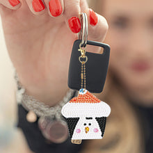 Load image into Gallery viewer, 12Pcs Double Side Christmas Cupcake Diamond Painting Art Craft Keychain

