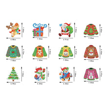 Load image into Gallery viewer, 12Pcs Double Side Christmas Elements Diamond Painting Art Craft Keychain
