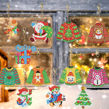 Load image into Gallery viewer, 12Pcs Double Side Christmas Elements Diamond Painting Art Craft Keychain
