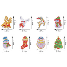 Load image into Gallery viewer, 8Pcs Double Side Christmas Elements Diamond Painting Art Craft Keychain
