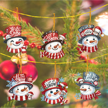Load image into Gallery viewer, 6Pcs Acrylic Special Shaped Winter Snowman 5D DIY Diamond Art Hanging Decor
