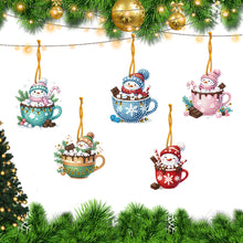 Load image into Gallery viewer, 5Pcs Acrylic Special Shaped Snowman Dessert 5D DIY Diamond Art Hanging Decor
