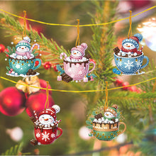 Load image into Gallery viewer, 5Pcs Acrylic Special Shaped Snowman Dessert 5D DIY Diamond Art Hanging Decor
