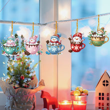 Load image into Gallery viewer, 5Pcs Acrylic Special Shaped Snowman Dessert 5D DIY Diamond Art Hanging Decor
