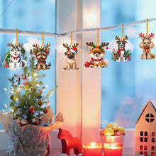 Load image into Gallery viewer, 6Pcs Acrylic Special Shaped Christmas Puppy 5D DIY Diamond Art Hanging Decor
