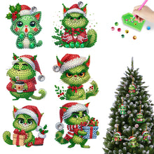 Load image into Gallery viewer, 6Pcs Acrylic Special Shaped Christmas Kitten 5D DIY Diamond Art Hanging Decor
