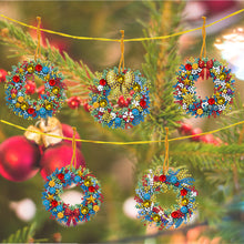 Load image into Gallery viewer, 5Pcs Acrylic Special Shaped Christmas Wreath 5D DIY Diamond Art Hanging Decor
