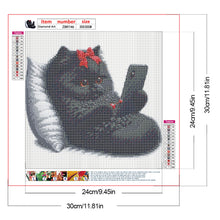 Load image into Gallery viewer, Diamond Painting - Full Round - Cute black cat (30*30CM)
