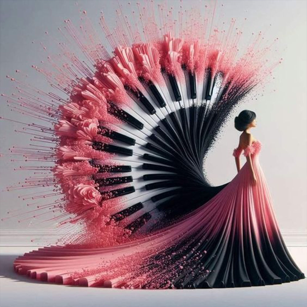 Diamond Painting - Full Round - Girl with gorgeous skirt (40*40CM)