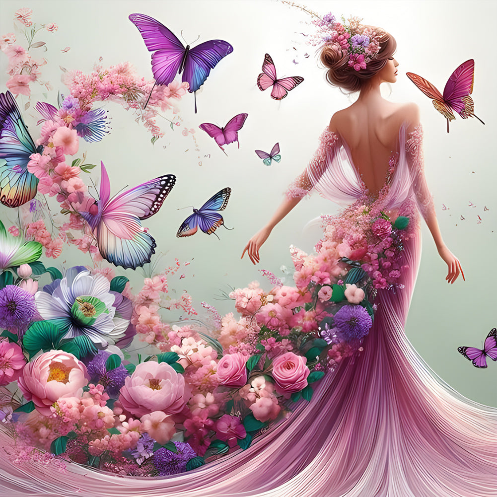 Diamond Painting - Full Round - Girl with gorgeous skirt (40*40CM)